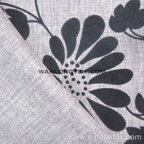 flocking Polyester Linen look upholstery fabric for sofa